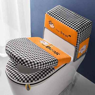 马桶垫家用防水四季通用三件套拉链式马桶坐垫双件套马桶盖罩套装