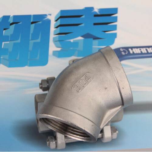 304不锈钢45度弯头45Degree Elbow丝扣管件201材质内螺纹NPT