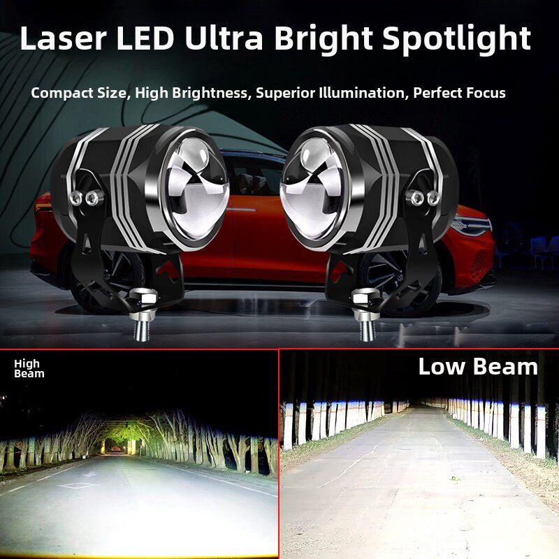 汽车Led聚光灯激光炮切线照明Led灯强光改进辅助光激光炮超亮镜头
