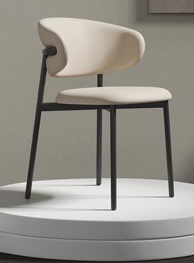 法式奶油风白色意餐椅家用现代简约设计师椅子靠背餐桌椅饭厅凳子