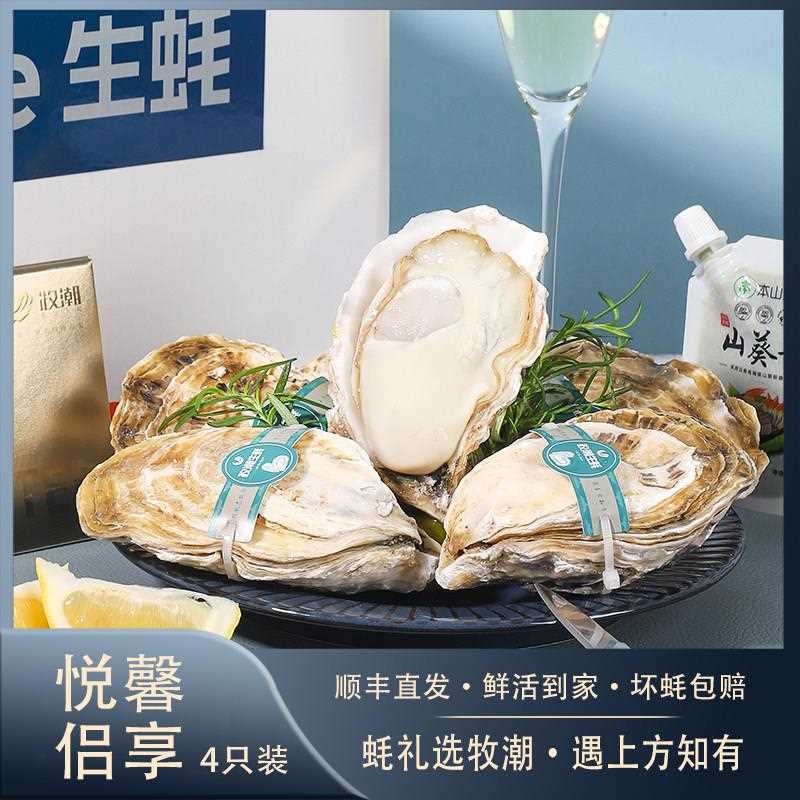 双人享用牧潮乳山生蚝刺身生蚝乳山牡蛎小箱尝鲜顺丰直达6/5/4只