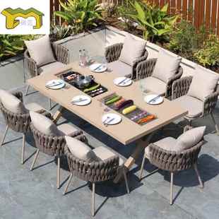 户外庭院阳台烧烤桌藤桌椅外餐厅椅子露室台外椅H 079摆餐桌织带