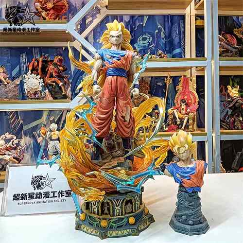 高档GK七龙珠 自在极意功孙悟空 悟吉摆塔三头 可换件赛亚人模型