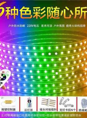 ed带七彩变色客厅吊顶16色家用PSR智能氛灯遥控围灯霓虹防水rglb