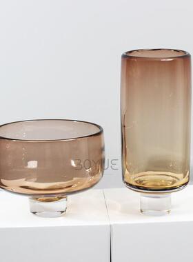 轻奢极简现代玻璃花瓶多款花器样板间售楼处软装家居饰品摆件装饰
