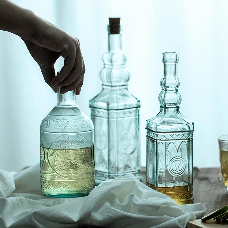西班牙进口家用酒瓶密封高档酒壶白酒洋酒威士忌分装瓶装酒空瓶子