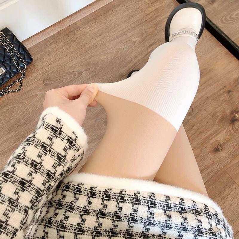 秋冬加绒加厚假大腿袜假高筒拼接过膝打底袜日系JK白丝袜连1026z