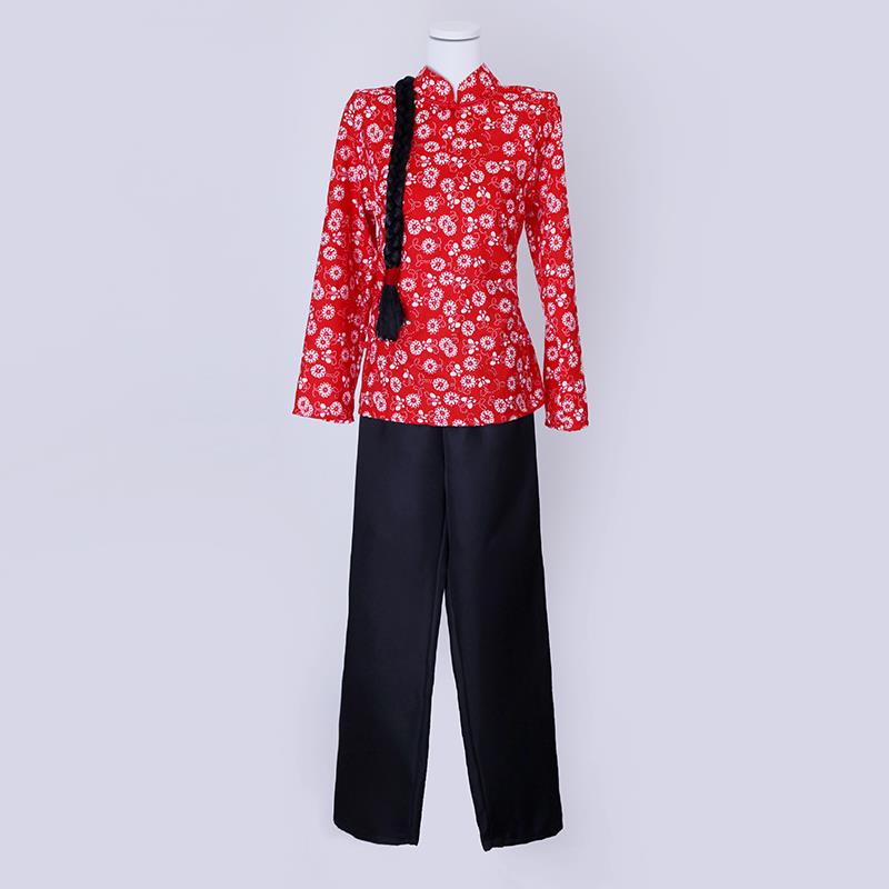 正品新款夏村姑江姐狱友衣碎花秧茶女服民族舞蹈歌采服民国表演出