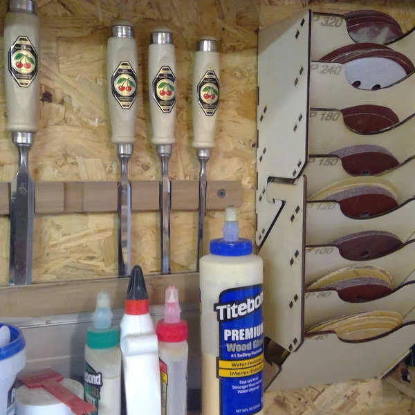 新款爆款收纳架实木磨砂片收纳盒木质砂纸展示架打磨片收纳架