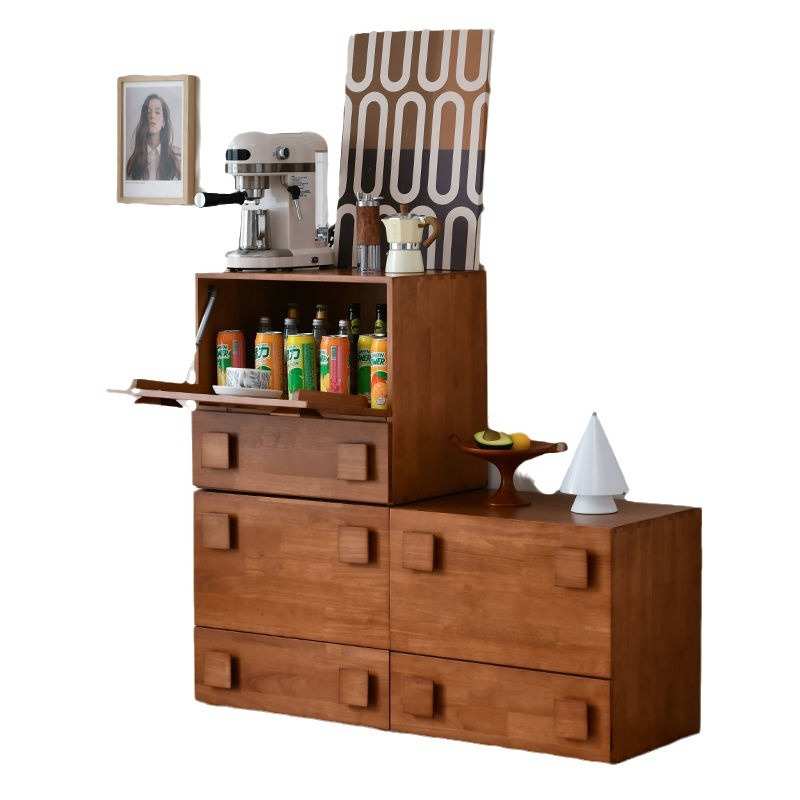 中古风实木卡门柜组合模块复古斗柜沙发边柜卧室客厅储物柜电视柜