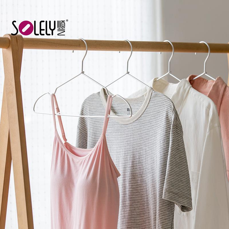 顺艺铝合金衣架加粗防滑无痕晾衣架太空铝成人晒衣架干湿两用衣撑