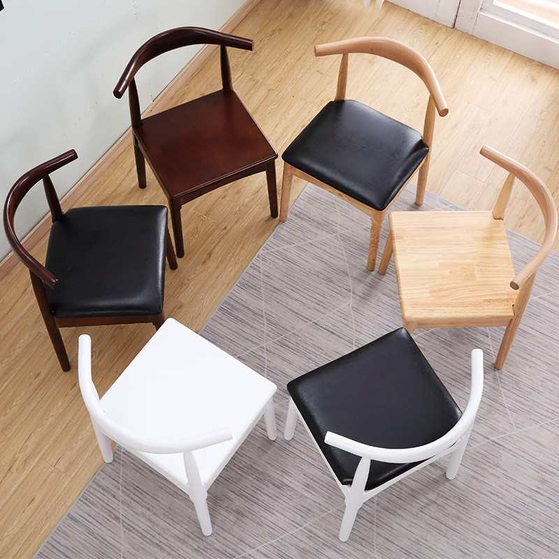 全实木餐椅现代简约书桌椅北欧办公会议靠背椅凳餐厅原木全套批发