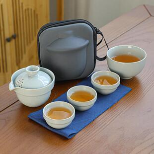 如瑶旅行茶具便携简易快杯一壶三杯功夫户外露营式 茶具
