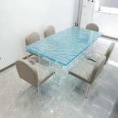 风靠墙小户型组合亚克桌椅家用红 ins力餐桌透明手扶悬浮批发网