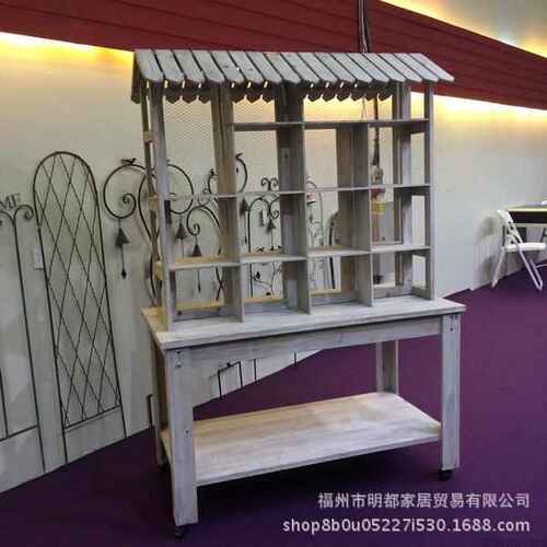 摆设书架花架木质物商场脚轮展示架家居饰品工艺品储架装饰带