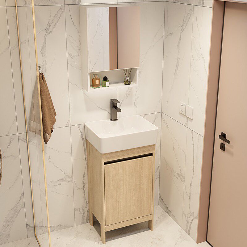 太空铝落地式浴室柜组合小户型陶瓷一体洗手洗脸盆小尺寸洗漱台池