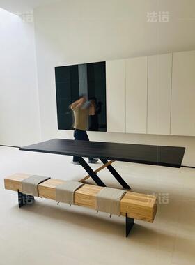 日式实木餐桌椅组合家用现代简约北欧白蜡木原木小户型黑色饭桌子