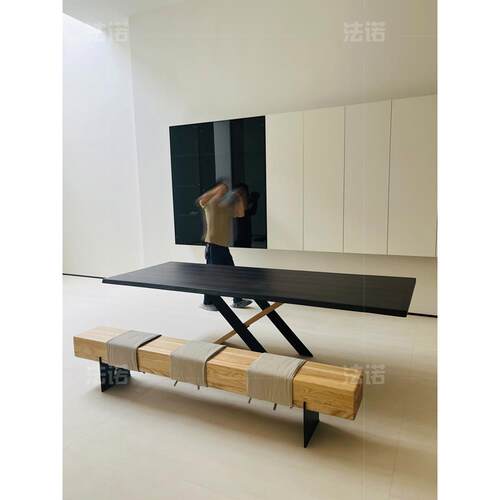 日式实木餐桌椅组合家用现代简约北欧白蜡木原木小户型黑色饭桌子