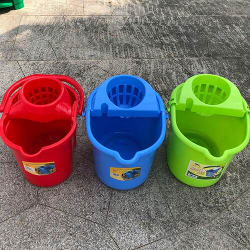 塑料洗地清洁拖布拧水擦地水桶 加厚带轮拖把桶