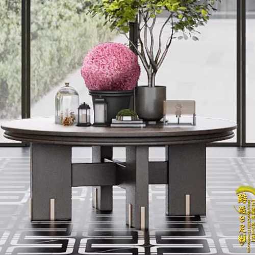 酒店风水台办公大堂花台欧式圆桌入户大厅展示台会所接待端景台