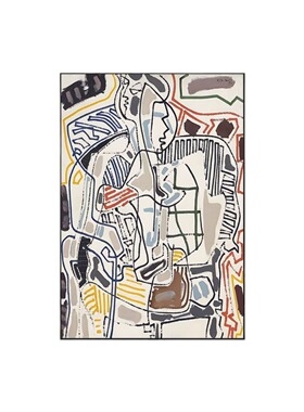 法式中古风客厅玄关挂画高级感大幅落地壁画小众沙发背景墙装饰画