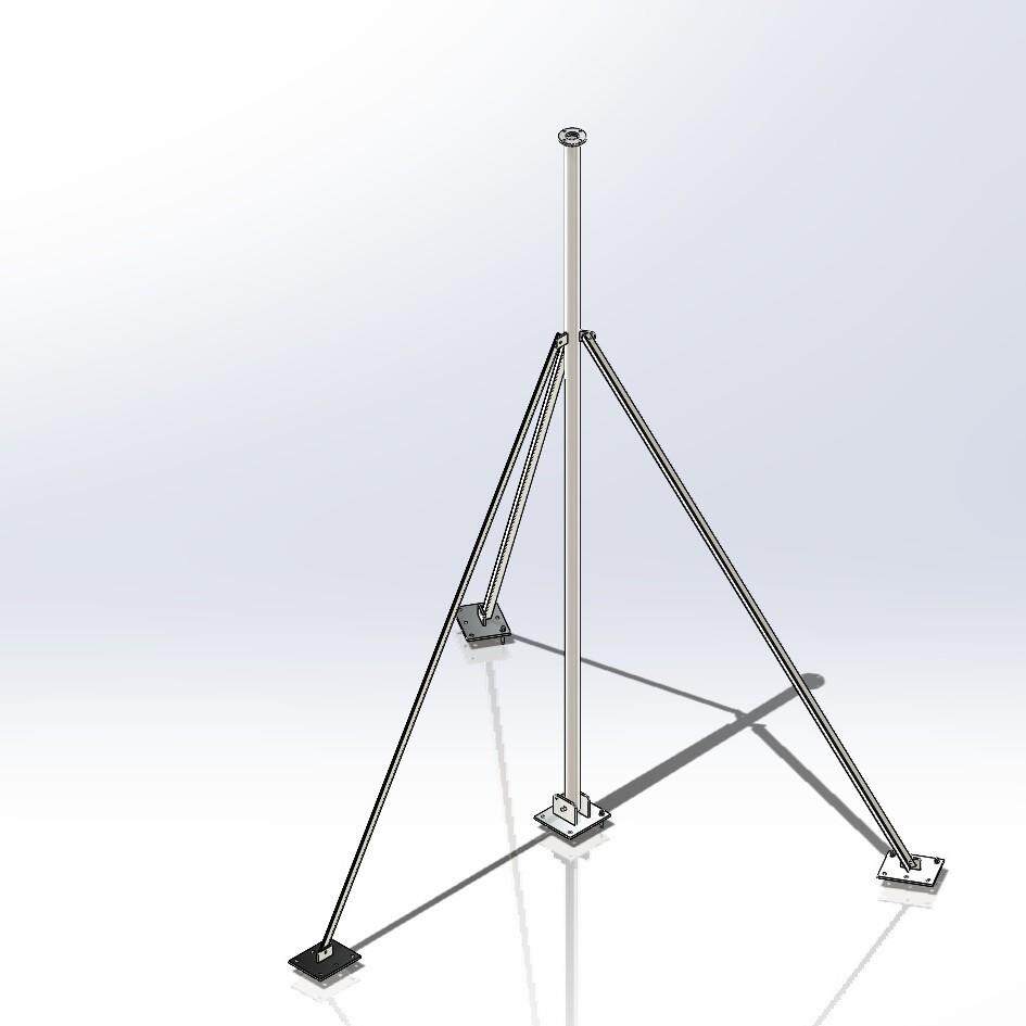 风力发电机拉索塔杆6m 壁厚3/4mm 可选法兰/抱箍 适用L型风机