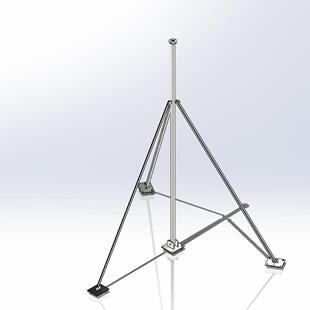 风力发电机用拉索塔架6m 壁厚3mm 可选法兰/抱箍 适用S/M型风机