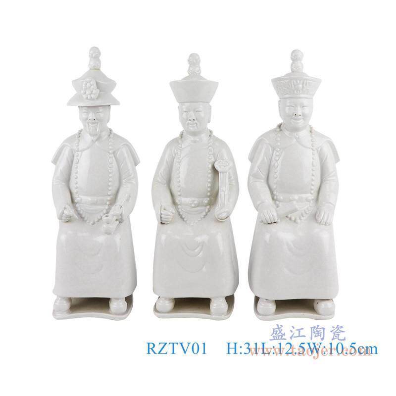 仿古清三代康雍乾陶瓷雕塑青花粉彩人物雕塑家居收藏品摆件