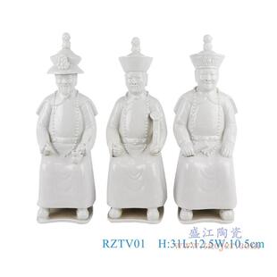 仿古清三代康雍乾陶瓷雕塑青花粉彩人物雕塑家居收藏品摆件