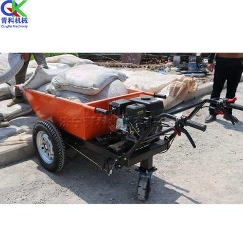 小型推拉短途运输车 工地运料汽油式翻斗车 农用三轮运沙灰斗车