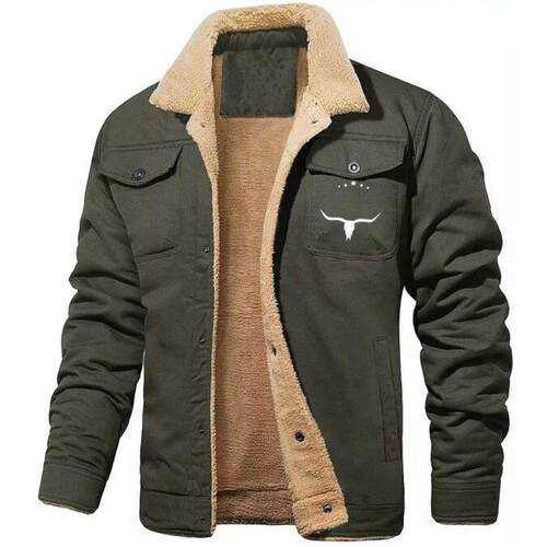 Niu Tou New Youth Men's Jacket Plush workwear Printed