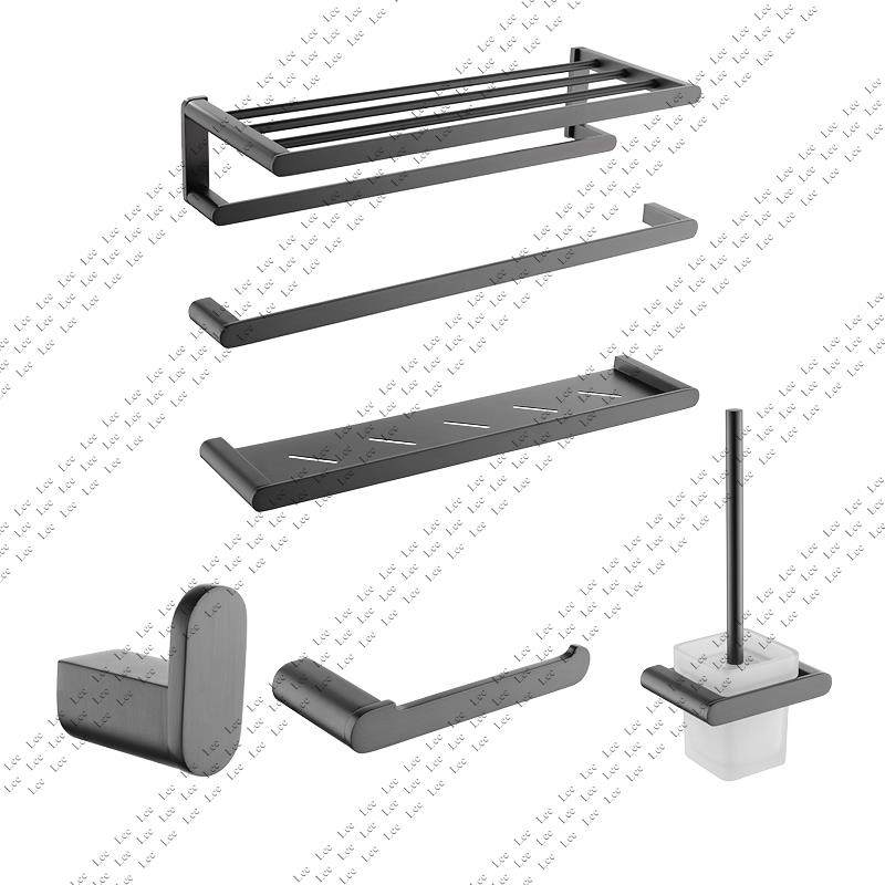 雅光灰全铜卫浴挂件Geefoen 2系列五金套件 PVD真空电镀六星级防