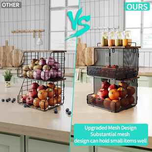 厨房双AP2675层铁折叠收框壁杂物桌面水果纳挂置物架壁挂式 备菜果