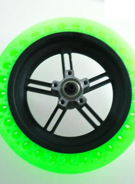 M365/Pro电动滑板车免充气实心胎+轮毂绿色荧光胎+钢圈轮毂套件