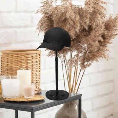 Telescopic Hat Display Stand Black Plastic Vendors Vertical