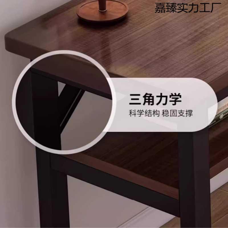 简易桌子长方形出租屋书桌学生窄长条桌学习家用电脑桌椅子双人位