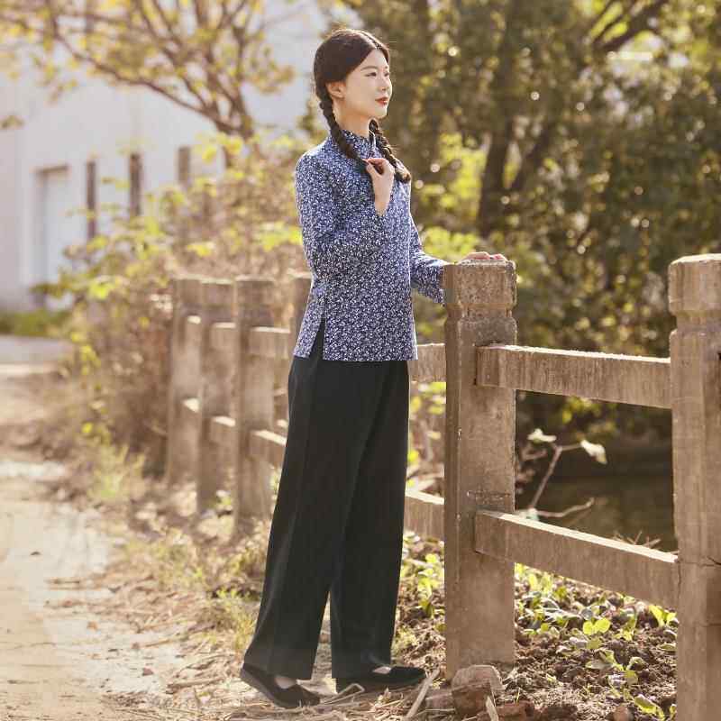 正品款新村姑服装女农服村衣80怀知旧老式青衣服采茶服装阿庆嫂演