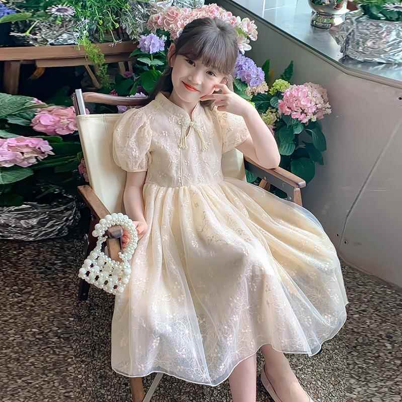 英国next ttat女童夏装洋装儿童国风汉服裙子新中式女孩公主裙