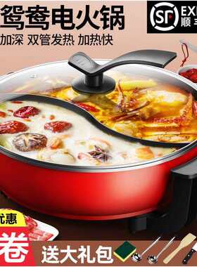 煮火锅吃的电磁炉鸳鸯火锅一体家用小型插电电火煮大小容量专用锅