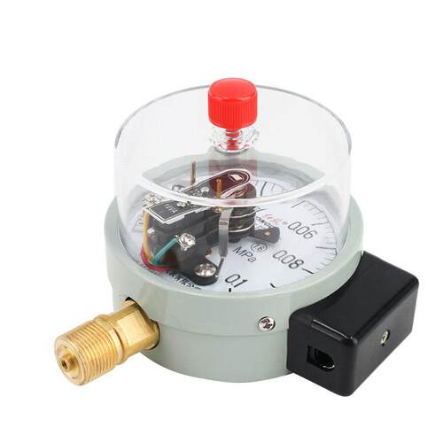 红旗轴向带前边压力表YZX-100ZT电接点压力真空表磁助式0~60MPA
