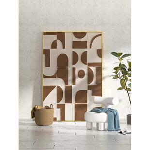 版现代客厅感风墙壁抽象竖装饰画侘卧室简约画挂画背景高级寂玄关