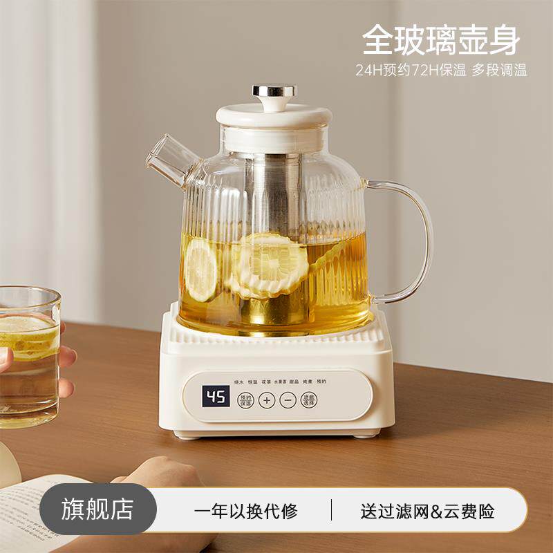 2026新款养生壶小型办公室花茶烧水壶家用炖煮一体纯全玻璃煮茶器
