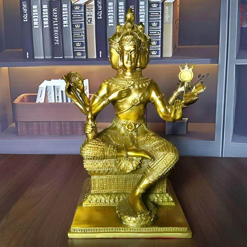 纯黄铜泰国四面佛佛像四面佛神像四面财神家居供奉摆件