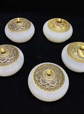 新品阿富汗白玉石香薰炉清雅香道中式复古琢玉香薰炉手工打磨摆件