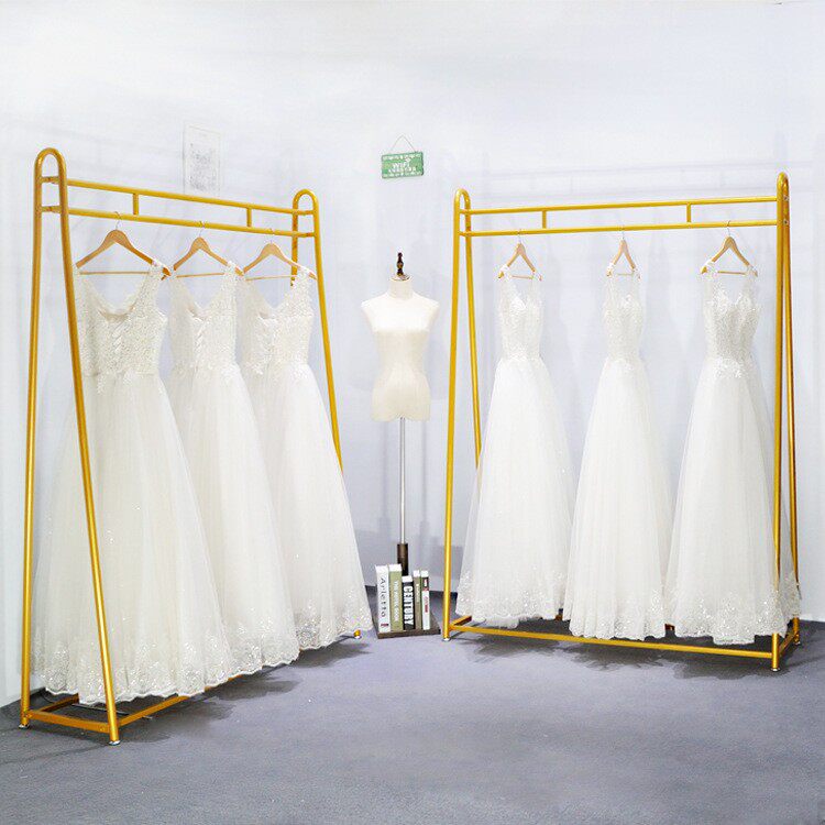 铁艺婚纱架礼服展示架服装店挂衣架落地式婚纱馆侧挂收纳礼服架