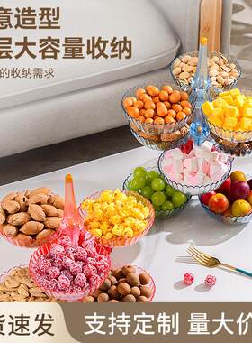 果盘盒瓜果盘网红轻奢家用客厅茶几干果零食瓜子糖礼品摆放塑料盒