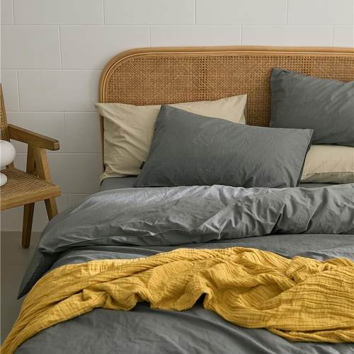 A类件全棉水洗棉四EL-00892套件日式简纯棉被套床单床笠约款学生