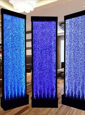 亚克力水幕PRZ墙流水墙酒店餐厅流水帘气泡玄墙鱼缸关隔制断作包