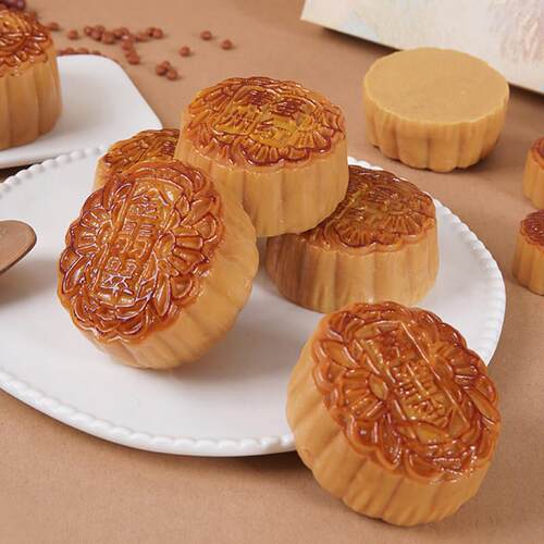 仿真月饼模型中秋新款冰皮五仁豆沙月饼摄影道具橱窗展示摆件玩具