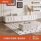 法式 视柜120154茶组几合实木简电约复古风黑色小户型漆客烤厅落地